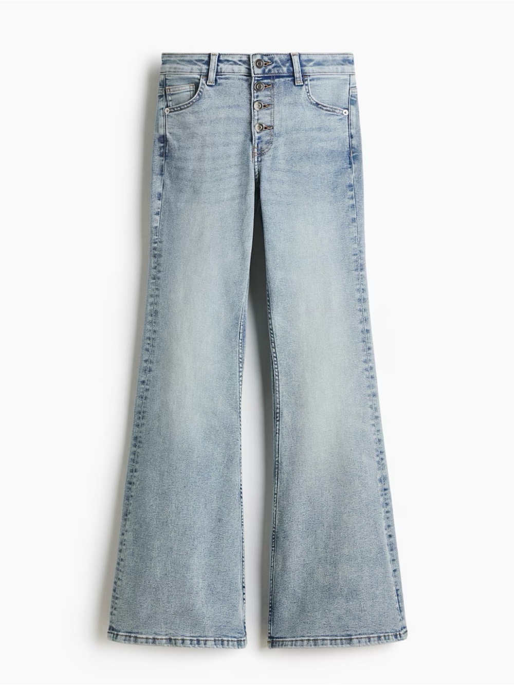 H&M Light Blue High-Rise Flared Jeans